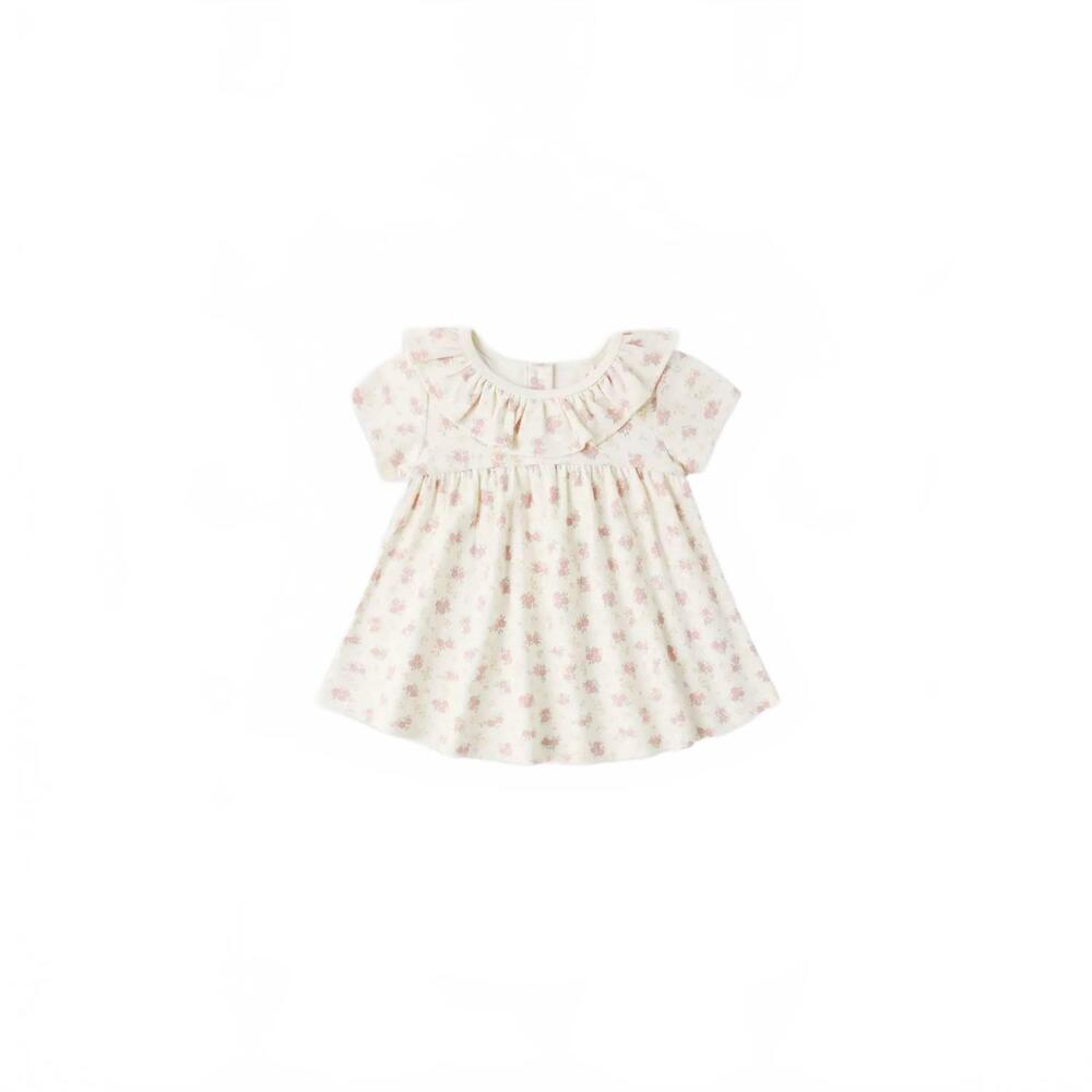 NEW QUINCY MAE girl's ruffle collar jersey dress in flower field